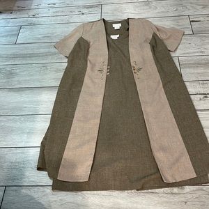 Beautiful 2 piece polyester dress and embellished coat